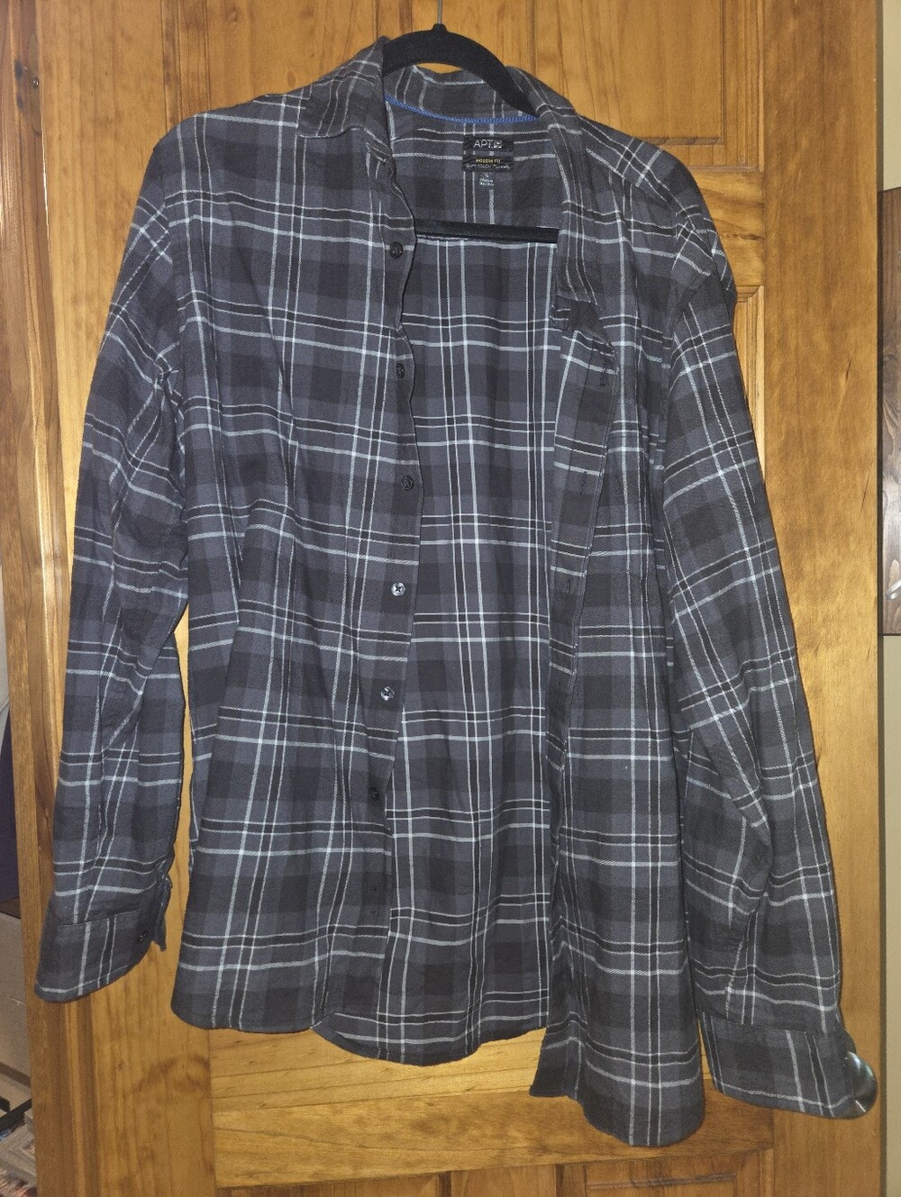 APT. 9 Men's Black & Gray Plaid Button-Up Shirt Jacket